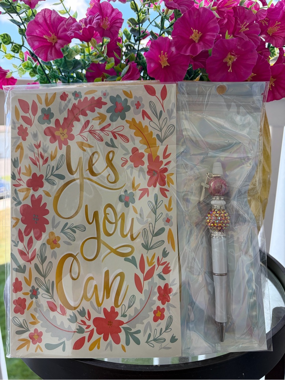 Inspirational Stationary Journal Handmade Writing Pen Set Yes You Can